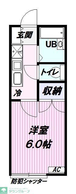 サンビュウコーポ(1K/2階)の間取り写真