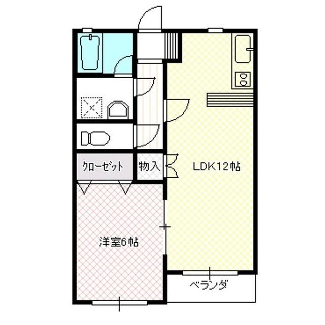 リラークハイツ(1LDK/1階)の間取り写真