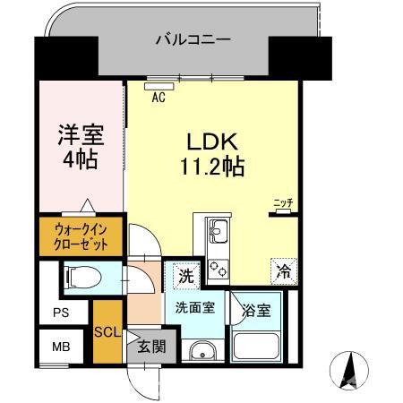 CASA94(1LDK/4階)の間取り写真