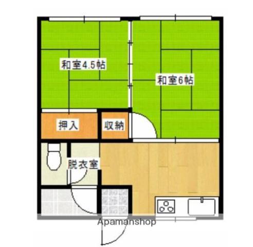 串間コーポA(2DK/1階)の間取り写真