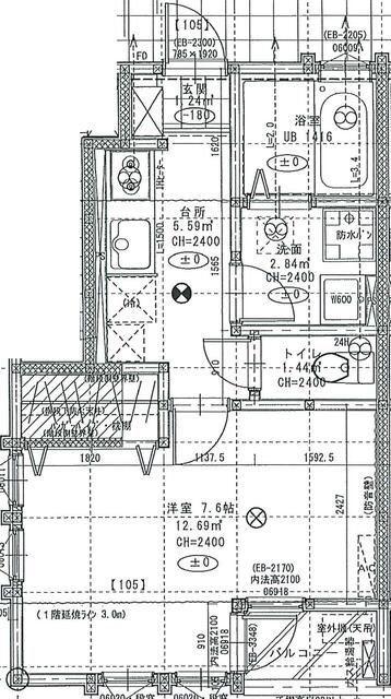 ジュネス米ヶ袋II(1K/1階)の間取り写真