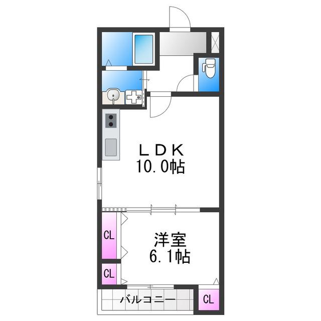 フジパレス エン III号館(1LDK/3階)の間取り写真