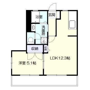 バリュージュ恒久 壱番館(1LDK/1階)の間取り写真
