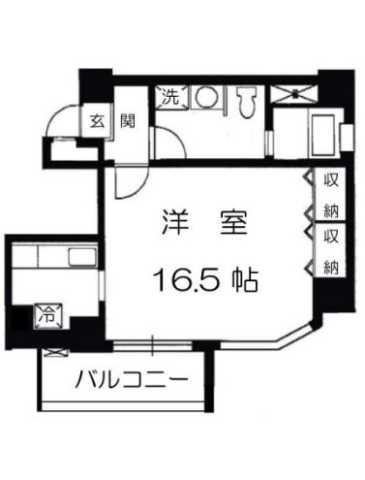 スカイビュー246(1K/6階)の間取り写真