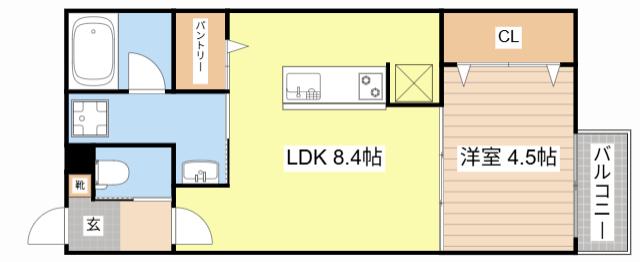 メゾン・ド・メグ湖南(1LDK/3階)の間取り写真