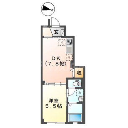 神明2丁目アパート工事(1DK/1階)の間取り写真