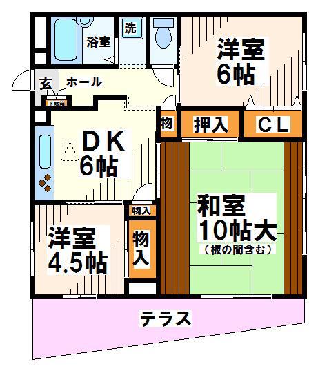 メゾン武蔵野(3DK/1階)の間取り写真