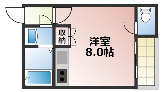 パークレーン深江橋(ワンルーム/8階)の間取り写真