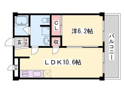 ディオミオ(1LDK/3階)の間取り写真