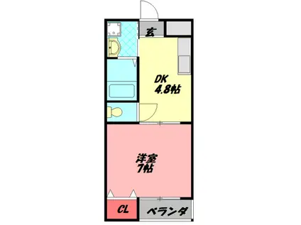 エルソル(1DK/1階)の間取り写真