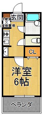 ステラハウス4-1000(1K/1階)の間取り写真