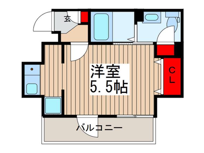 グランカーサ市川国府台(ワンルーム/2階)の間取り写真