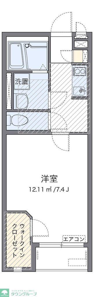 レオネクストフォンテ(1K/1階)の間取り写真