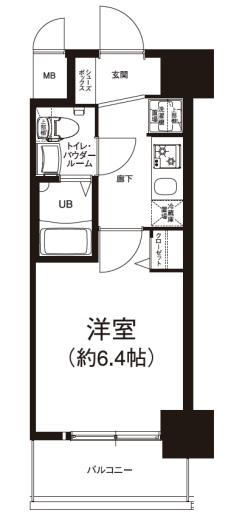 エグゼ大阪DOME CITYシエル(1K/9階)の間取り写真