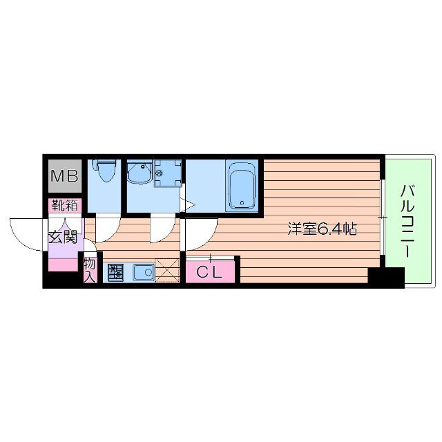 コンフォリア江坂広芝町(1K/8階)の間取り写真