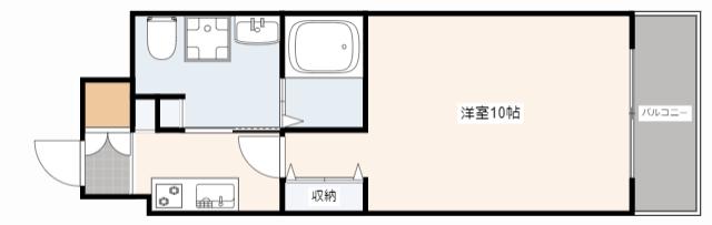 パレグレース十日市(1K/8階)の間取り写真