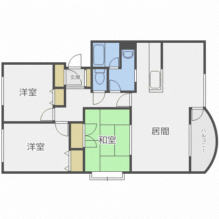 ウイングコート(3LDK/2階)の間取り写真