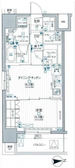 パレステージ田端ファストコート(1DK/5階)の間取り写真