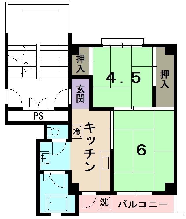 OASIS UMEDAIRA 1 1(2K/2階)の間取り写真