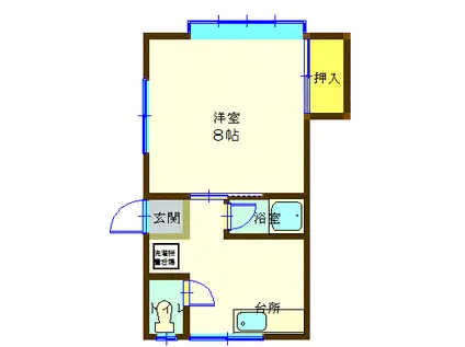 来夢ハイツ(1K/2階)の間取り写真