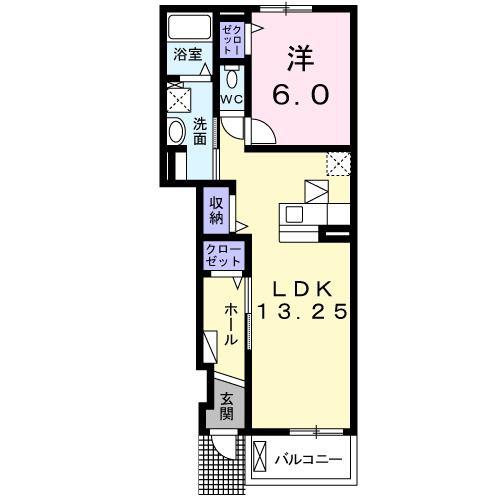 ガローファノ(1LDK/1階)の間取り写真