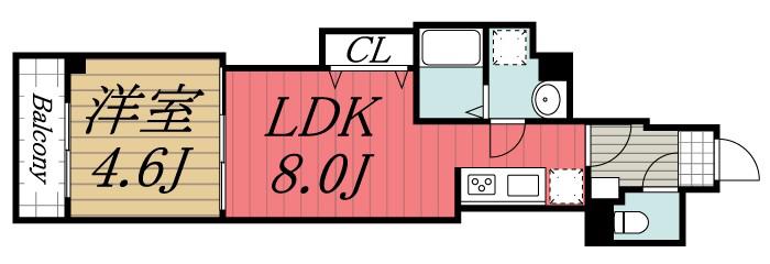 コートドールソガ(1LDK/1階)の間取り写真