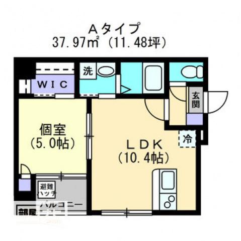 フォルトゥーナ松前(1LDK/6階)の間取り写真