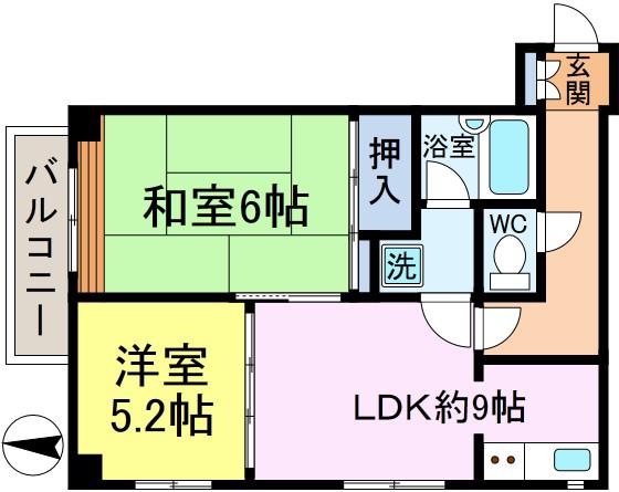 パレッヂ新小岩(2DK/2階)の間取り写真