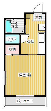 サンライズ堀川(1K/2階)の間取り写真
