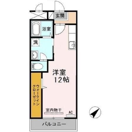 クレール静(ワンルーム/1階)の間取り写真