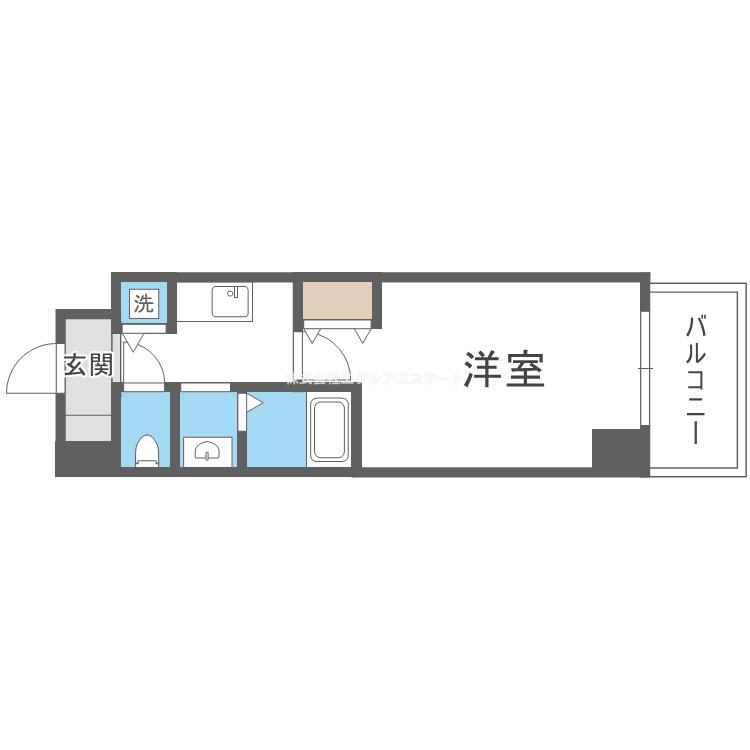 ブロード塚本駅前レジデンス(1K/2階)の間取り写真