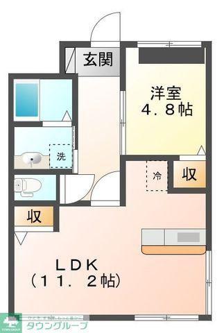スリジェ(1LDK/3階)の間取り写真