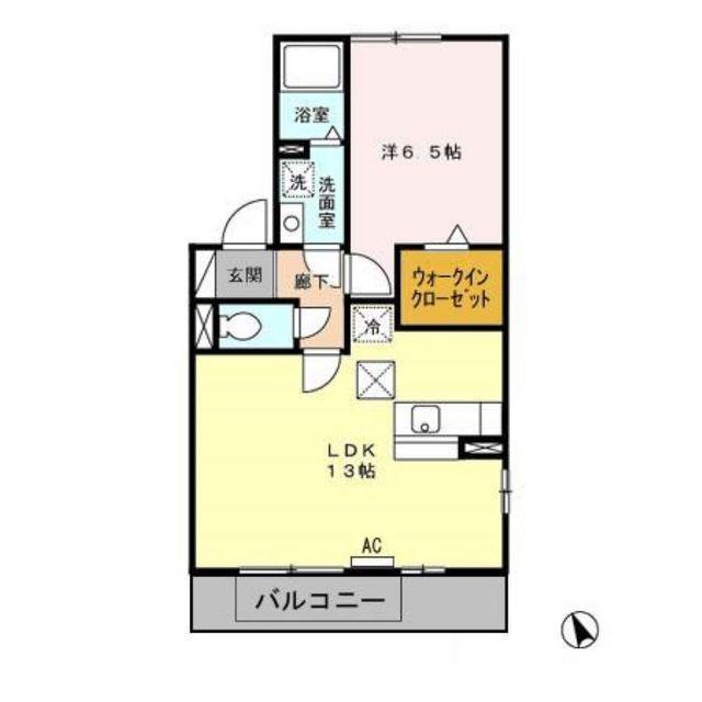VILLA FORESTA B(1LDK/1階)の間取り写真