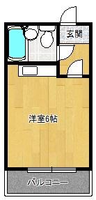 ＪＲ根室本線 帯広駅 徒歩31分 3階建 築42年(ワンルーム/2階)の間取り写真
