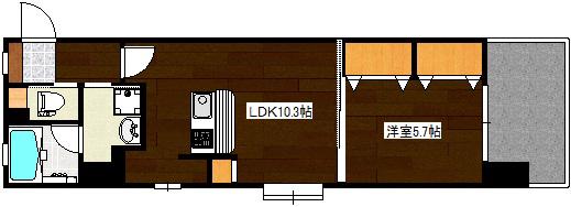 グランドフォーセゾン横川(1LDK/2階)の間取り写真