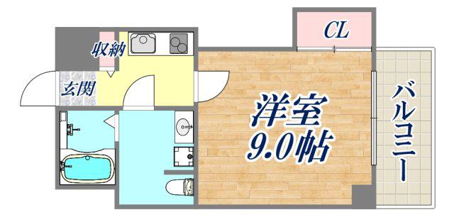フォーラム西宮平松町(1K/3階)の間取り写真