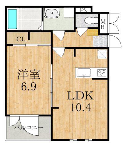ラヴィエールI(1LDK/2階)の間取り写真