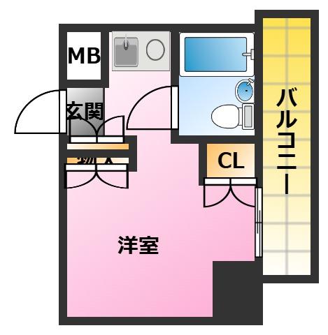 新丸子センチュリープラザ21(ワンルーム/8階)の間取り写真