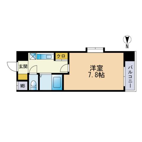 西新ヴィンテージ(1K/8階)の間取り写真