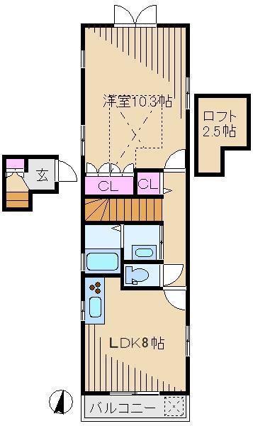 ＪＲ京浜東北線 東十条駅 徒歩7分 2階建 築24年(1LDK/2階)の間取り写真
