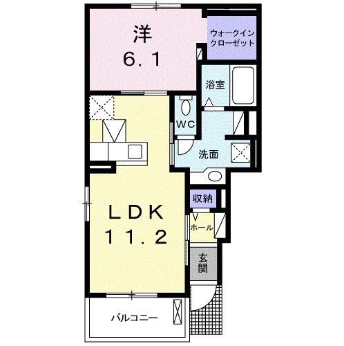 ノースISLAND K(1LDK/1階)の間取り写真