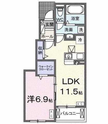 ソラニテラス(1LDK/1階)の間取り写真