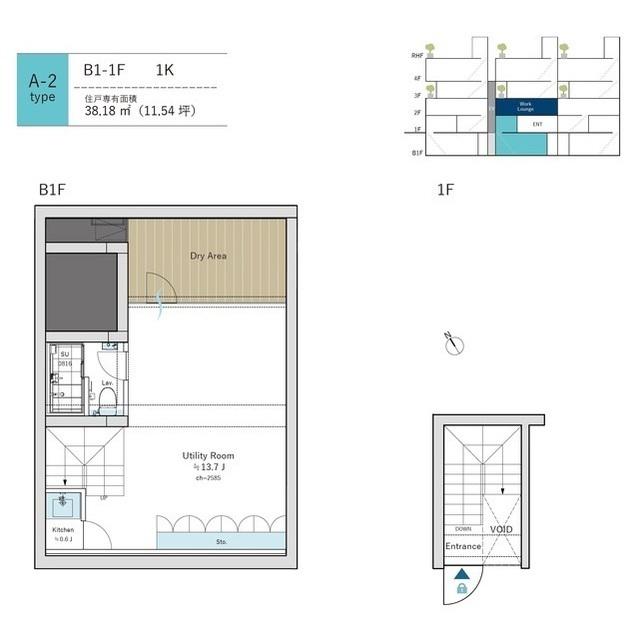 AUBE虎ノ門 オーブ虎ノ門(1K/B1階)の間取り写真