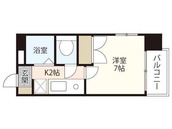 THE KAMINOBORI(1K/2階)の間取り写真