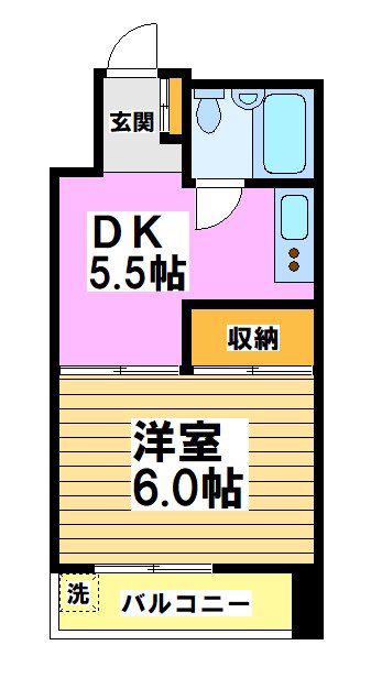 佐藤コーポ(1DK/1階)の間取り写真