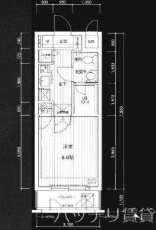 アクタス博多駅前(1K/1階)の間取り写真
