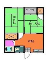 第二渋谷ハイツ(2K/1階)の間取り写真