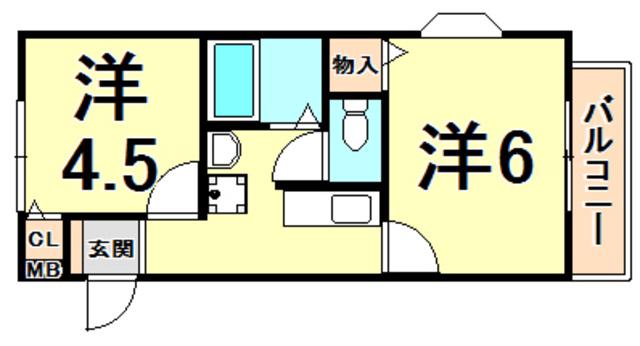 めぞん・おー(2K/1階)の間取り写真