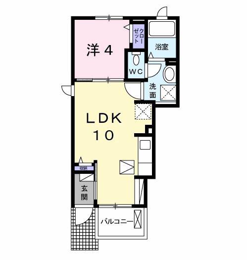 アドラブール(1LDK/1階)の間取り写真