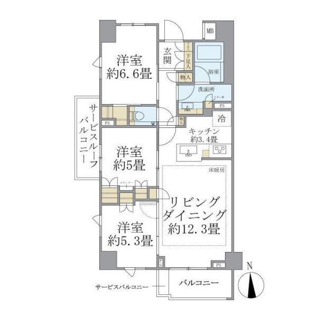 BRILLIA久が原(3LDK/4階)の間取り写真
